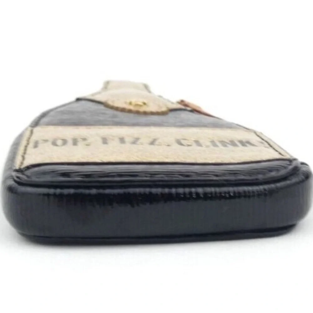 Kate Spade Black & Gold Coin Purse w cork zipper - like new (pop, fizz, clink)